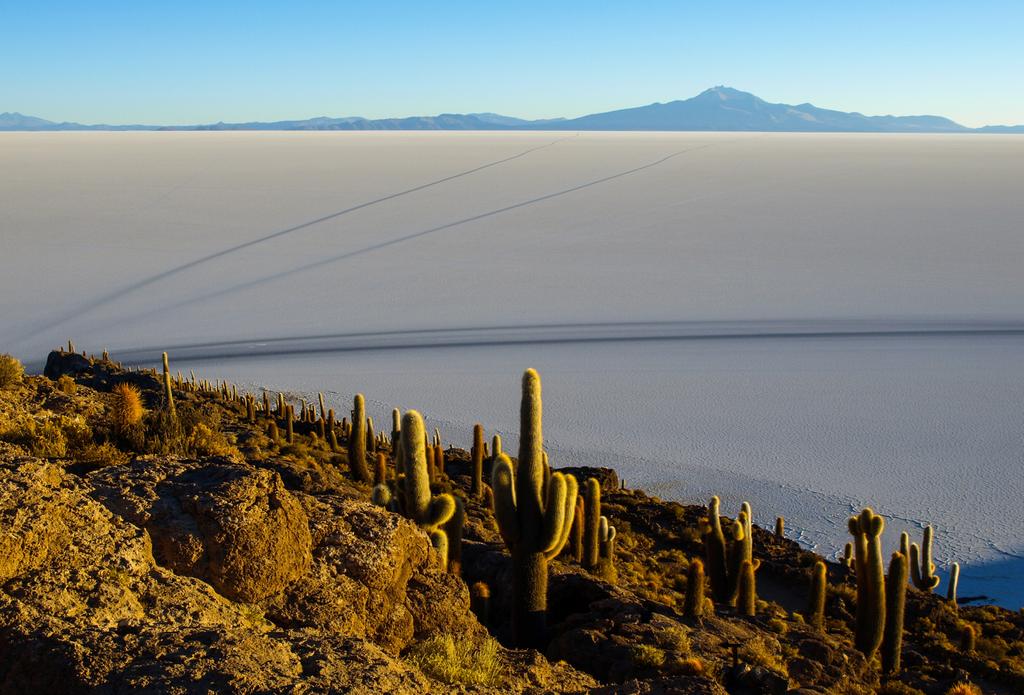 Dag 14. Uyuni Saltöken Idag börjar vår 2 dagars tur i detta fantastiska landskap. Vårt första stopp blir till den berömda Train Cemetary där tid ges för fotografering av denna underbara natur.