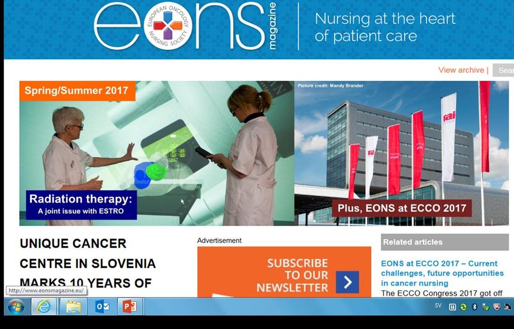 EONS Newsletter och Magazine Digitalt format För alla medlemmar som angett