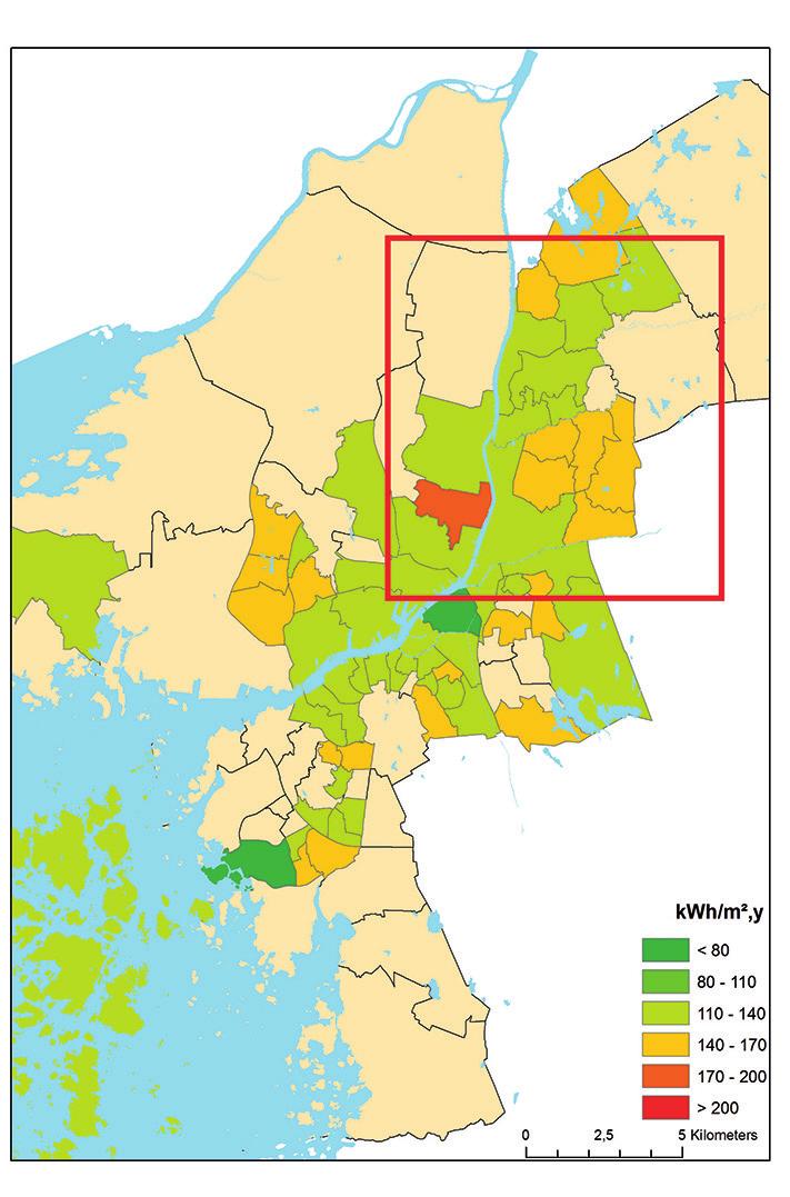 Figur 6: Antal kvadratmeter Atemp per primärområde för byggnader från perioden 1960-1975. Figur 7: Andel av flerbostadshusbeståndet med renoveringsbehov per ägarkategori.