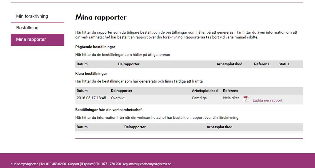 Vid val av verksamhetsområde får du välja ett av de 20 verksamhetsområden som har störst förskrivningsvolym på nationell nivå.