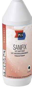 ..1085 Sanifix Surt sanitetsrent Används för daglig städning av toaletter, tvättställ, badkar, urinoarer, duschutrymmen och rostfritt m m.