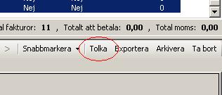 2. Markera den fil som du vill importera. 3. Klicka på Öppna. 3.2. Tolka fakturor För att Dinumero ska kunna läsa av information på en faktura måste den tolkas.