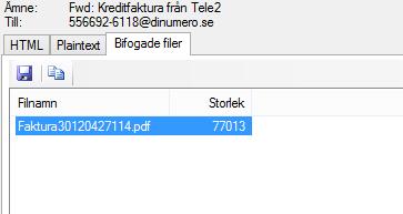 kan användas om man exempelvis tagit emot ett meddelande som inte innehåller någon faktura och där man manuellt sparat ner de bifogade filerna för annan åtgärd.