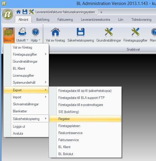 11. Integrationer I detta avsnitt beskrivs integrationerna till de olika målsystemen. 11.1. BL Admin Integrationen med BL Admin (BLA) sker med hjälp av filer, både för export av register från BLA till Dinumero samt export av fakturor från Dinumero till BLA.