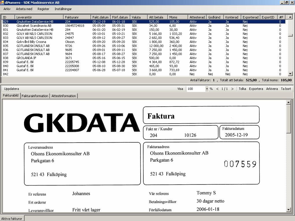3. Aktiva fakturor De aktiva fakturorna är de fakturor som inte har blivit arkiverade. Enkelt beskrivet är det de som man aktivt arbetar med.