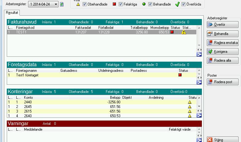 11.7. Briljant Integrationen med målsystemet Briljant sker med hjälp av filer, både för export av register från Briljant till Dinumero samt export av fakturor från Dinumero till