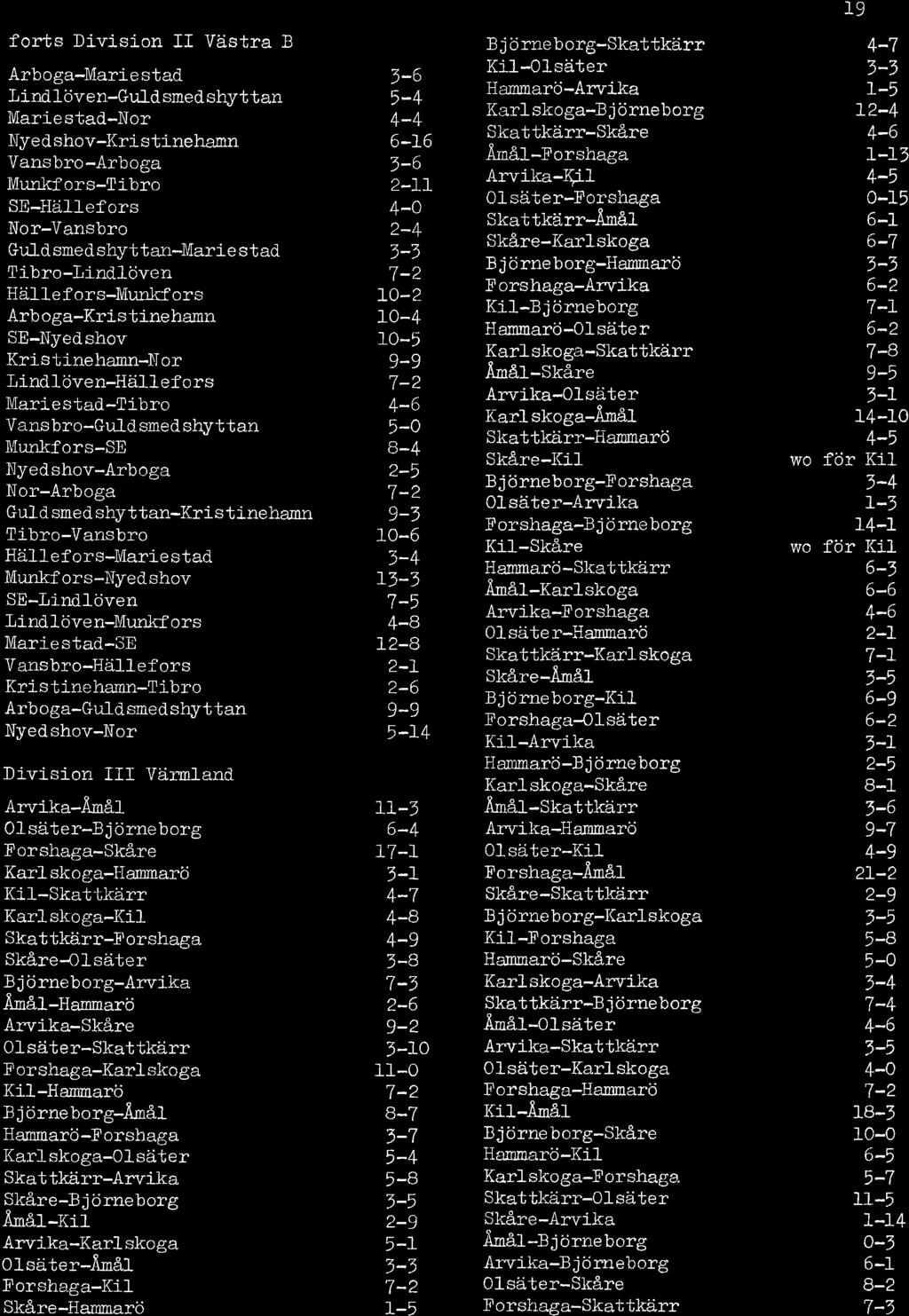 19 forts Division II Västr B Arbog-Mrie std lind 1 öv en-guld smed shyt tn Mriestd-Nor ITye d shov-kri s tinehmn Vnsbro-Arbog Mu kfors-tibro SE-Häl1-ef ors Nor-Vnsbro GuJ-d sme d.