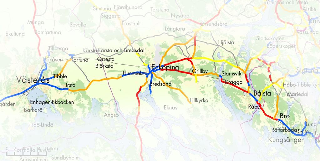 På sikt föreslår vi förlängning till Dalby, och cykelväg från Uppsala-Näs till Skärfälten.