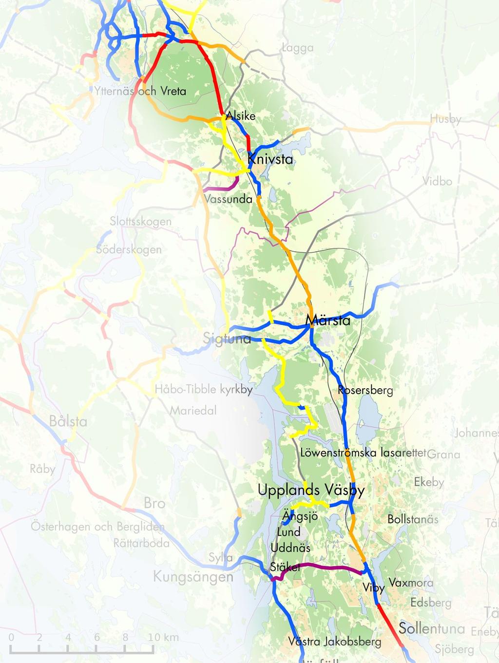 Uppsala-Knivsta-Stockholm Prio 1 Uppsala-Knivsta Prio 2 hela vägen Översikt Uppsala-Stockholm