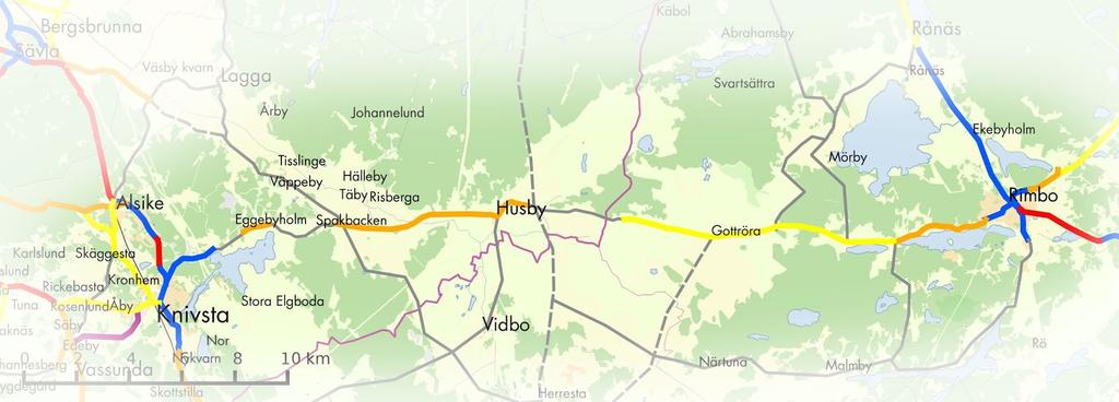 Vi föreslår också cykelväg längs väg 255 från Flottsund till Vassunda och Lövstaholm, och en cykelförbindelse därifrån till Sigtuna längs Garnsviken.