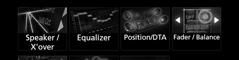 Högtalar-/X over-inställning 1 Tryck på knappen [MENU]. hhpopup-menyn visas. 2 Tryck på [Audio]. hhljudskärmen visas. 3 Tryck på [Speaker/X over]. 4 Välj en biltyp.