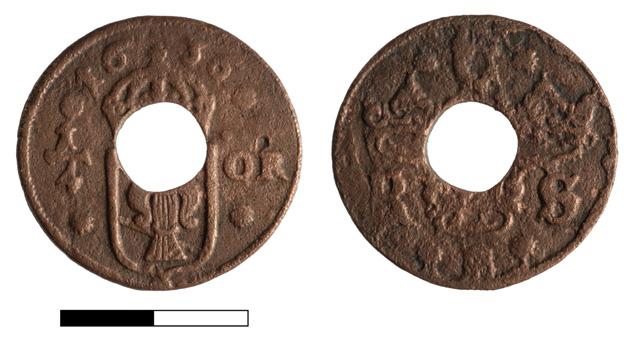 META 2017 Figure 7. A 1 öre coin dating 1628 of King Gustav II Adolf minted in Säter, found in Venhuizen (40 mm, 26,9 gr). Figure 8.