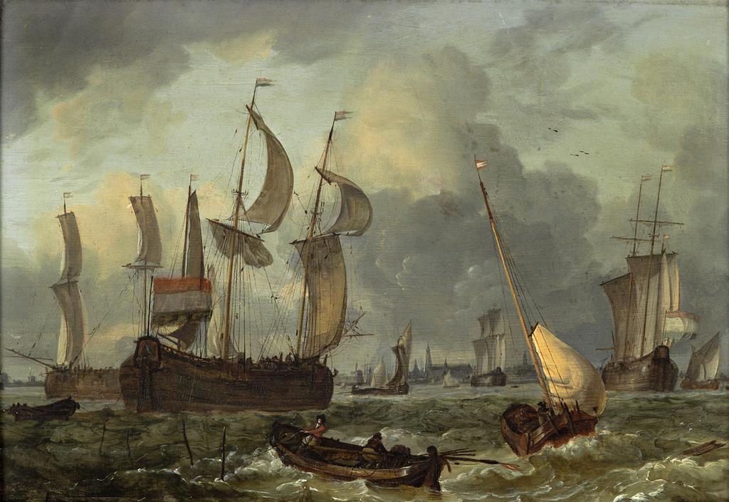 FRANK POSTMA, CHRISTIAAN SCHRICKX & MICHIEL H. BARTELS Figure 14. Painting by C. J. Rietschoof of ships at the sound of Hoorn around 1700.