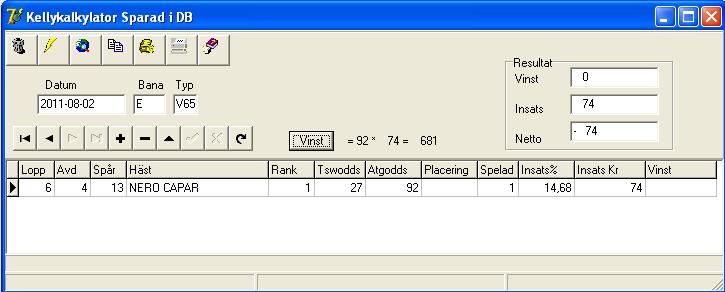 Program 122 Filen kommer att heta VP i början och hamna i programkatalogen. Så snart filen är skapad kommer varje spel att markeras med Spelad = 1.