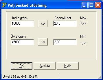 DataSystem 6.4 134 Val av ranksumma Innan denna dialog öppnas sker en kontroll av om det finns ranksummor för aktuell spelform. Om dessa inte finns så öppnas bilden Ranksumma och beräkning sker.