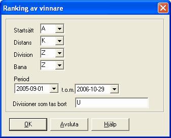 Statistik Resultatet blir en lista med nedanstående utformning.