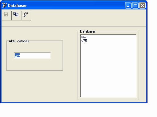 277 12.1 Travstatistik Databaser I bilden kan du byta till en annan databas. Dubbelklicka på ett databasnamn i rutan Databaser. Namnet kommer att skrivas in som aktiv databas. Spara ikonen blir aktiv.