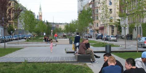 Kanalgatan fyller en roll som lunga i staden och kan delarna av Kanalgatan till en linjär park med överlappande skulle öppna
