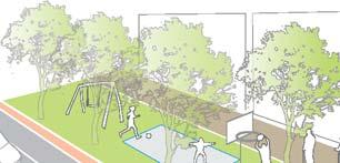 Gatorna kring centrum uppgraderas till stadsgator koppla de två skolorna till varandra och vara en plats med eller boulevarder
