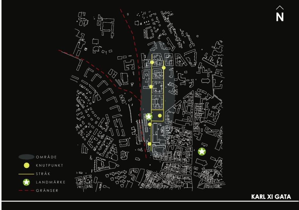 4.4 Fallstudie 3: Karl XI gata Bild 23. Områdeskarta över Karl XI gatan (Författarna, 2010).