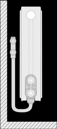 Flexfördelare 22 33 Vänster Omställningsskruv 1- och 2-rörssystem Utluftning Ventilunderdelens kägla ställs in med en insexnyckel 2,5 mm.