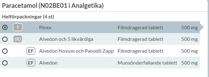 Observera att om du väljer ett märke som inte finns tillgängligt eller tar slut så får inte apoteket byta utan att kontakta dig som förskrivare. 13