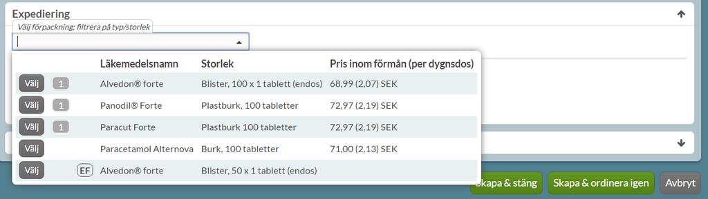 13.7.10 Oregelbunden i läkemedelslistan I läkemedelslistan visas en oregelbunden dosering genom texten Oregelbunden inom en ram.