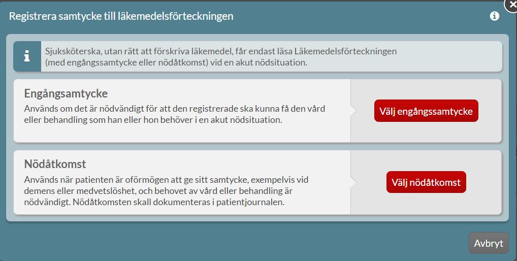 4.4 Läkemedelsförteckningen Listan visar patientens samtliga uthämtade läkemedel med namn, substans, datum för uthämtning, läkemedelsform, styrka och mängd.