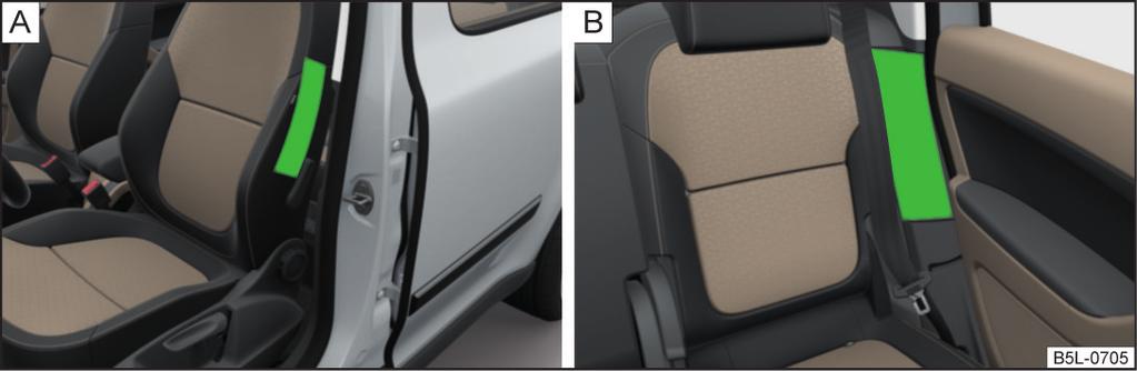 Ytan på airbagmodulen i nedre delen av instrumentpanelen under rattstången får ej förses med dekaler, täckas över eller på annat vis bearbetas.