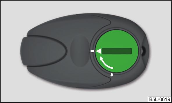 När du har tryckt på knappen måste dörren låsas upp med nyckeln inom 1 minut.