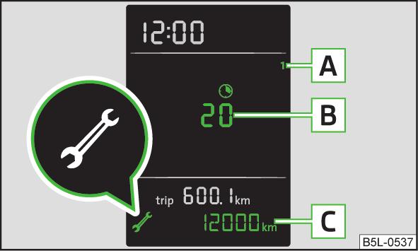Hastmätare 2 Här kan visningen av den andra hastigheten i mph 1) slås på. Ytterligare information» sidan 31, Visning av den andra hastigheten.