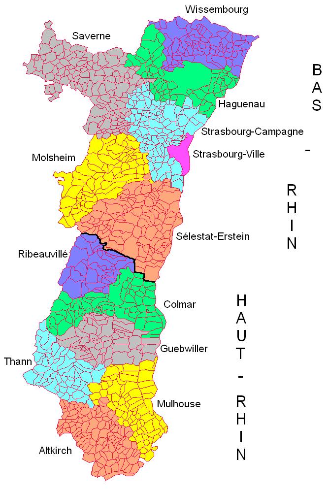 VINDISTRIKT Norra delen: Bas-Rhin och Södra delen: Haut-Rhin