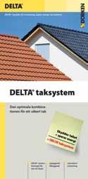 DELTA Tak & Fasadsystem Diffusionsöppen, vattentät och UV-beständig vindspärr för öppna fasader med upp till 20 mm breda fogar och en fogandel på max 20 % av ytan. Integrerad klisterkant vid överlapp.