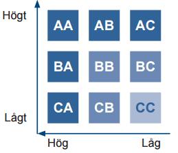 20 Figur 7. Dubbel ABC-analys med nio olika klasser (Källa: Ruberg, 2007) 3.8.