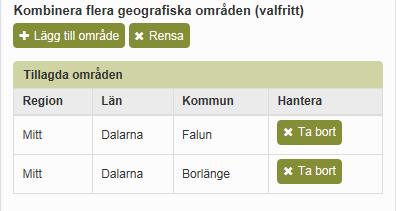 Systemet minns senaste val du gjort avseende län/region/kommun eller driftområde (cookies används).