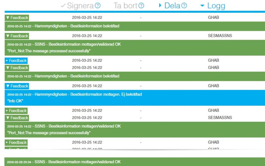 Användarguide 29 Gröna valideringsmeddelanden betyder att informationen är