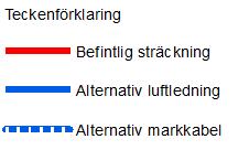 dels på grund av närhet till flertalet bostäder. Alternativ sträckning för luftledningen har därför lokaliserats söder om väg 134 och befintlig ledning.