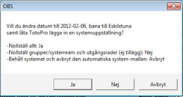 Funktioner med knappval i TotoPro Uppdatera startlistor, bana och systemmall Här kan du hämta startlistor, streckfördelning och statistik från ATG.