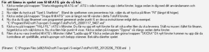 För att leverera ditt spel till ATG, gör följande steg Börja med att klicka på knappen "Starta inloggning till ATG.se".