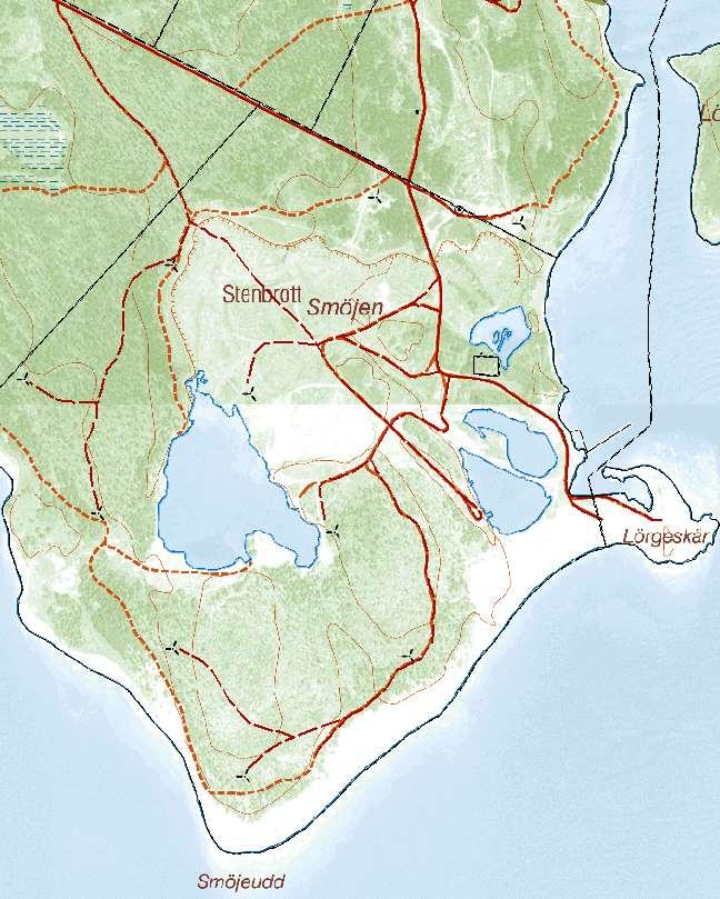 Smöjen Ensligt belägen udde. Signalkräfta sedan 1960-talet.