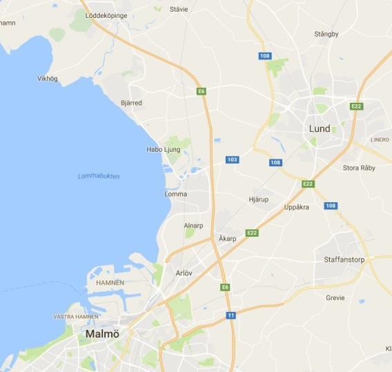 Svenskarna som inte var beredda drog sig tillbaka till Småland. Kävlingeån Google Maps 170601 Kävlingeån är förstärkt med en bredare blå linje.
