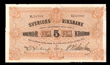 44 5 kronor 1884. I,91450. SF 6. 1?/2 350 45 45 5 kronor 1887. K,50702. SF 9.