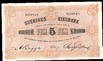 01 1 300 47 47 5 kronor 1889. D,70824. SF 2. Bläckskrift. 1+ 700 48 5 kronor 1890.