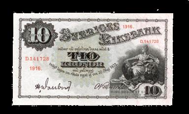 01 600 104 10 kronor 1918. Hh,189408. SF 1. Fläck.