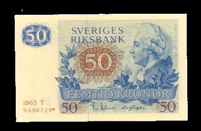 170 170 50 kronor 1959. A 452432. Med stjärna. SF 2. 1+/01 650 171 50 kronor 1960. V 403788. SF 3. Ovikt. 01/0 300 172 50 kronor 1961. E 392192. SF 5. 1+ 500 173 50 kronor 1962. O 168585-86. 2 st.