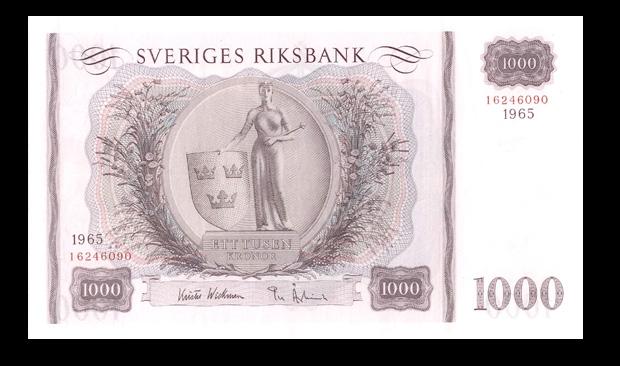 226 226 1000 kronor 1965. 16246090. SF 4.