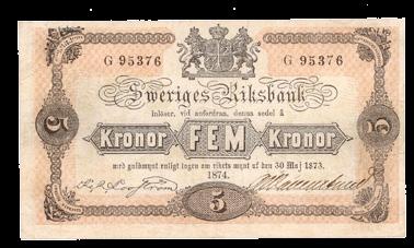 39 40 39 5 kronor 1874.