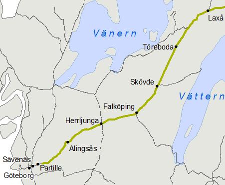 Sävedalen, 3 st spårväxlar (Vx301, 302 och 305). för varaktigt nedsatt hastighet på grund av dåliga växlar.