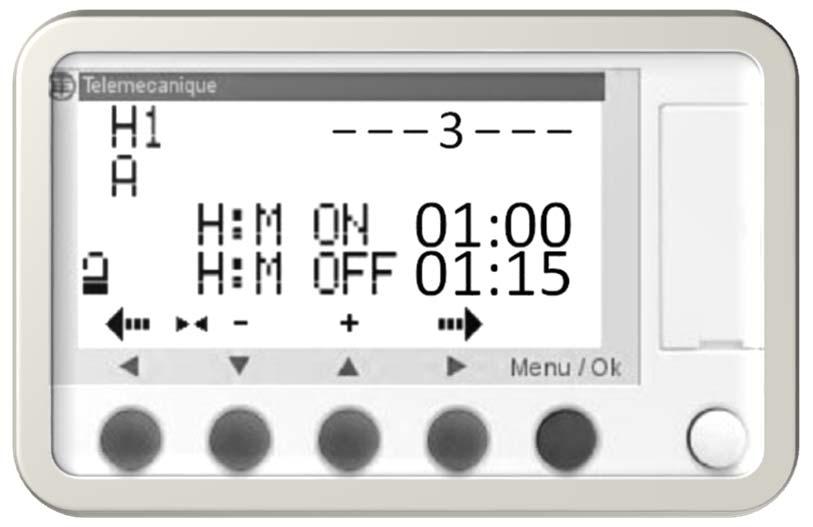 Inställning av tidur: Måndag = 0 Bilden visar fabriksinställning. Kontroll eller ändring av program inställning Ovan nämns hur man kommer in i inställningarna PARAMETER.