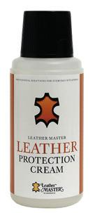 Paketet innehåller två 250 ml flaskor, en Leather Soft Cleaner, Leather Protection Cream, en Svamp, en Alltorkduk och en